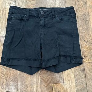 Celebrity Pink Black Jean Shorts with Cuffed Hem